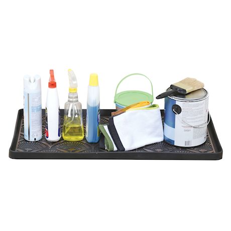 Art & Artifact - Floral Fans Rubber Boot/Shoe Tray - Heavy Duty Footwear Mat Traps Mud, Water and Mess to Protect Floors