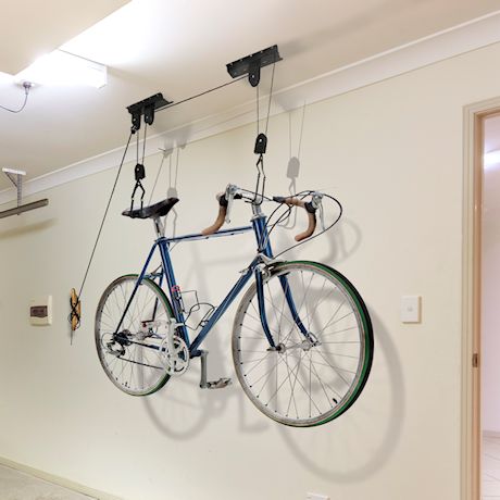 Great Working Tools Hanging Bike Hoist Ladder Lift, Set of 2 - Garage Ceiling Mount 55 lb Capacity Heavy Duty