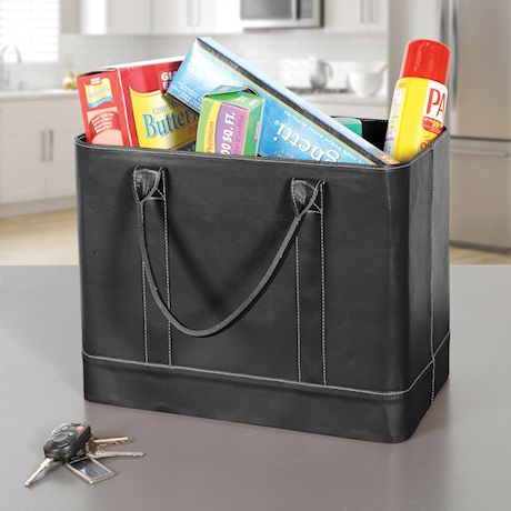 Home District Chic Hanging File Folder Organizer Tote - Portable Document Storage Bag with Carry Handles