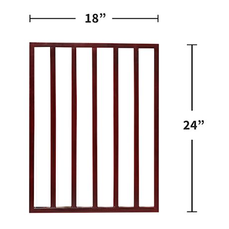 Home District Freestanding Pet Gate, Solid Wood 3-Panel Tri-Fold Folding Dog Gate Dog Fence for Doorways Stairs Decorative Pet Barrier - Mahogany Traditional Slat, 54" x 24"