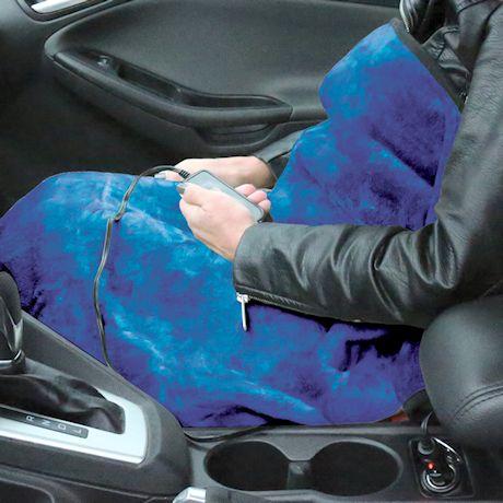 Great Working Tools Heated Electric Car Blanket, Gray - 3 Heat Settings, Auto Shutoff, Washable, 55" X 40", Long 8' Cord Plugs into Car's 12v Outlet, Blue