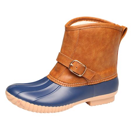 Avanti Womens Samba Rain Boots - Sherpa Lined Duck Boot, 1/2" Heel Rainboot