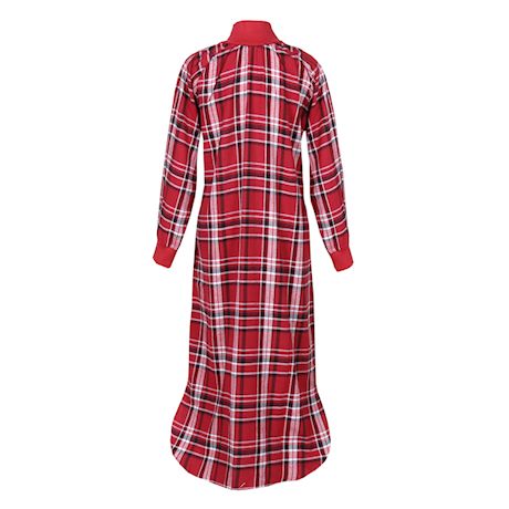 Metropolitan Manufacturing Womens Flannel Lounger - Long Plaid Night Gown