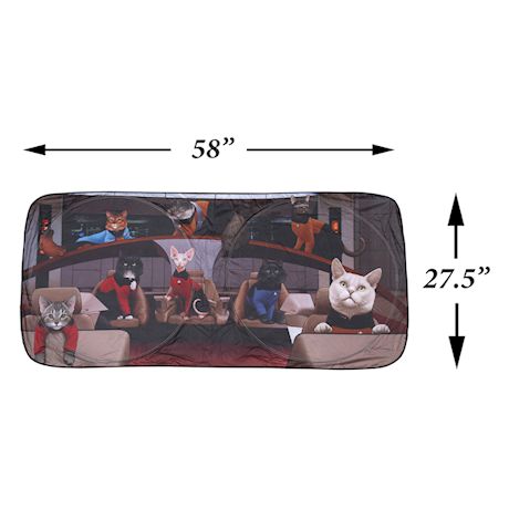 Surreal Star Trek Cats Sunshade - The Next Generation Funny Car Windshield Sun Shade Screen Cools Vehicle Interior