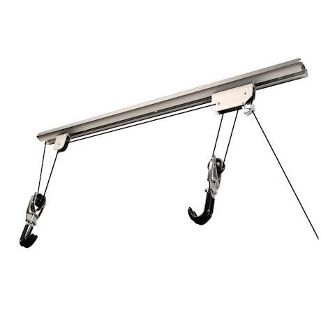 Great Working Tools Rail Bike Hoist - Garage Ceiling Mount Storage Rack Ladder Lift Pulley System, Holds Up To 75 Lbs.