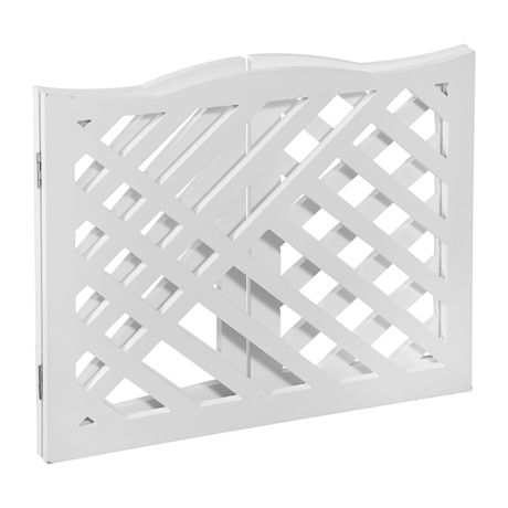 Etna Freestanding Wood Pet Gate 3-Panel Tri Fold Dog Fence - 48" Wide x 19" High - Black Geometric