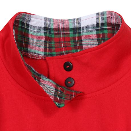 Metropolitan Women's 1/4 Button Up Top - Pullover Sweatshirt, Plaid Print Lined