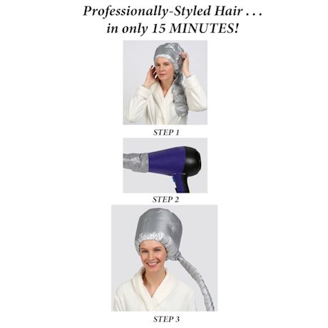 HAMPTON DIRECT Soft Bonnet Hair Dryer Attachment Hooded Hair Dryer Cap for Hand Blow Dryer, for Professional & Home Hair Styling, Deep Conditioning