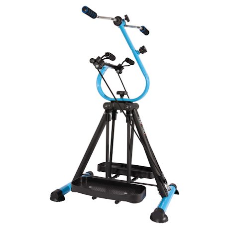 HOME TRACK Home Gym Equipment Mini Eliptical Exercise Machine with Resistance Bands and Arm Bike