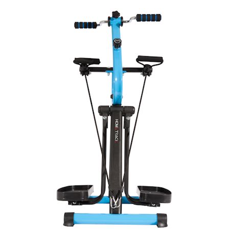 HOME TRACK Home Gym Equipment Mini Eliptical Exercise Machine with Resistance Bands and Arm Bike