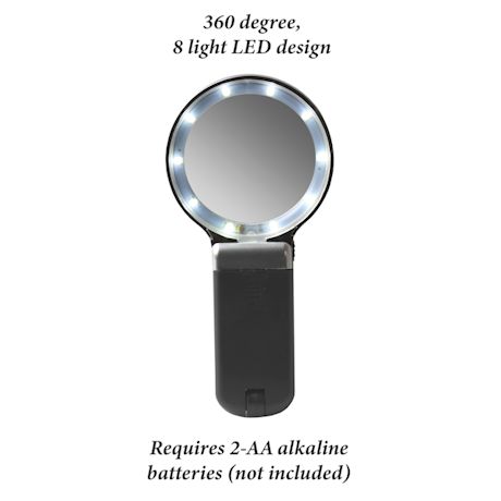 HAMPTON DIRECT Hand Held Magnifying Glass with Light and Stand, 3X & 5X LED Magnifying Glass for Reading Hobbies Crafts Sewing Jewelry Repair