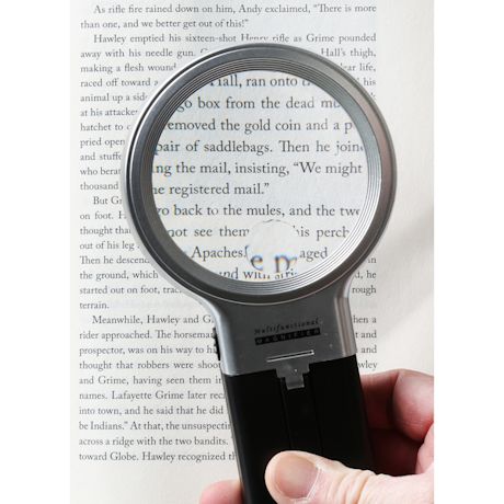HAMPTON DIRECT Hand Held Magnifying Glass with Light and Stand, 3X & 5X LED Magnifying Glass for Reading Hobbies Crafts Sewing Jewelry Repair