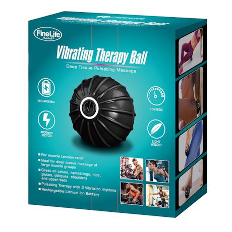 FINE LIFE Vibrating Massage Ball 3-Speed Lacrosse Ball Massage Ball Therapy Ball Massager for Plantar Fasciitis, Yoga Therapy, Mobility, Muscle Tension Relief, USB Rechargeable