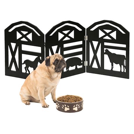 Etna 3 Panel Pet Gate - Trifold Wagon Wheel Dog Gate for Stairs, Freestanding Dog Gates, Lightweight Foldable Pet Gate for Small Dogs, Mahogany Finish Solid Wood Gates for Dogs Indoor, 48'W x 21'H