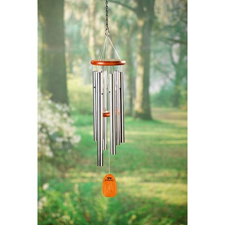 Amazing Grace Wind Chimes of Cherry Wood and Aluminum