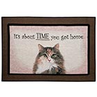 Alternate image for About Time You Got Home Cat Rug or Doormat