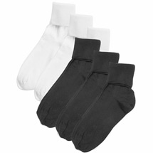 Buster Brown® 100% Cotton Women's Medium Crew Socks - 6 Pack (3 White 3 Black)