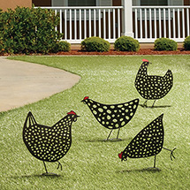 Chicken Yard Stakes Set of 4