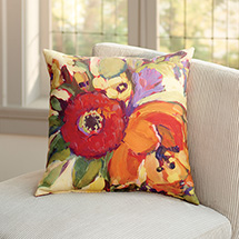 Floral Tapestry Poppy Pillow