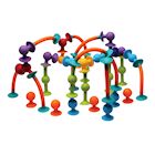 Fat Brain Toys Squigz Jumbo 75 Piece Set with Storage Bag - Exclusive Combo Suction Toy Building Set - BPA-Free