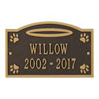 Whitehall Pet Memorial Personalized Wall or Ground Plaque - Halo and Paw Print Remembrance Marker/Sign
