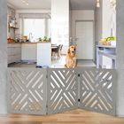 Etna 3-Panel Lattice Design Wooden Pet Gate - Freestanding Tri Fold Dog Fence for Doorways, Stairs - Indoor/Outdoor Decorative Pet Barrier