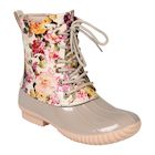 Avanti Women's Rosetta Rain Boots - Mid-Calf Floral Duck Boots - Cream Flowers