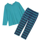 Alternate image for Metropolitan Women's Flannel Pajama Set - Plus Size Long Sleeve PJ Top, Bottom