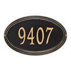 Alternate Image 2 for Whitehall Personalized Address Plaque - Custom 1-Line Cast Aluminum Concord Oval House Number Wall Sign (15'W x 9.5'H)
