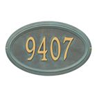 Alternate Image 6 for Whitehall Personalized Address Plaque - Custom 1-Line Cast Aluminum Concord Oval House Number Wall Sign (15'W x 9.5'H)