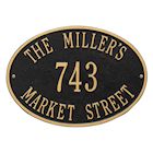 Alternate Image 5 for Whitehall Personalized Address Plaque - Custom 3-Line Cast Aluminum Hawthorne House Number Wall Sign (14.25'W x 10.25'H)