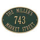 Alternate Image 12 for Whitehall Personalized Address Plaque - Custom 3-Line Cast Aluminum Hawthorne House Number Wall Sign (14.25'W x 10.25'H)