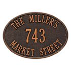 Alternate Image 14 for Whitehall Personalized Address Plaque - Custom 3-Line Cast Aluminum Hawthorne House Number Wall Sign (14.25'W x 10.25'H)