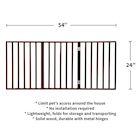 Alternate Image 4 for Home District Freestanding Pet Gate, Solid Wood 3-Panel Tri-Fold Folding Dog Gate Dog Fence for Doorways Stairs Decorative Pet Barrier - Mahogany Traditional Slat, 54' x 24'