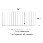 Alternate Image 4 for Home District Freestanding Pet Gate, Solid Wood 3-Panel Tri-Fold Folding Dog Gate Dog Fence for Doorways Stairs Decorative Pet Barrier - White Traditional Slat, 54' x 24'