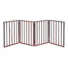 Product Image for Home District Freestanding Pet Gate, Solid Wood 3-Panel Tri-Fold Folding Dog Gate Dog Fence for Doorways Stairs Decorative Pet Barrier - Mahogany Traditional Slat, 71' x 27'