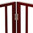 Alternate Image 3 for Home District Freestanding Pet Gate, Solid Wood 3-Panel Tri-Fold Folding Dog Gate Dog Fence for Doorways Stairs Decorative Pet Barrier - Mahogany Traditional Slat, 71' x 27'