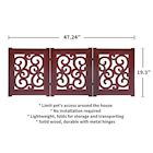 Alternate Image 4 for Home District Freestanding Pet Gate, Solid Wood 3-Panel Tri-Fold Folding Dog Gate Dog Fence for Doorways Stairs Decorative Pet Barrier - Mahogany Scroll Design, 47' x 19'