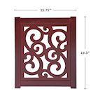 Alternate Image 5 for Home District Freestanding Pet Gate, Solid Wood 3-Panel Tri-Fold Folding Dog Gate Dog Fence for Doorways Stairs Decorative Pet Barrier - Mahogany Scroll Design, 47' x 19'