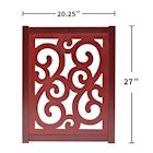 Alternate Image 6 for Home District Pet Freestanding Pet Gate, Solid Wood 3-Panel Tri-Fold Folding Dog Gate Dog Fence for Doorways Stairs Decorative Pet Barrier - Mahogany Scroll Design, 81' x 27'