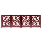 Alternate image for Home District Freestanding Pet Gate, Solid Wood 3-Panel Tri-Fold Folding Dog Gate Dog Fence for Doorways Stairs Decorative Pet Barrier - Mahogany Scroll Design, 81' x 27'