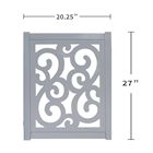 Alternate Image 6 for Home District Freestanding Pet Gate, Solid Wood 3-Panel Tri-Fold Folding Dog Gate Dog Fence for Doorways Stairs Decorative Pet Barrier - Grey Scroll Design, 81' x 27'