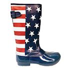 Avanti Women's Americana Rain Boots -U.S. Flag Print Rubber Knee High Duck Boots