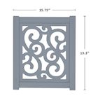 Alternate Image 5 for Home District Freestanding Pet Gate Real Wood 3-Panel Tri Fold Folding Dog Fence - Grey Scroll Design, 47' x 19'