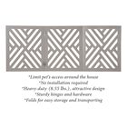 Alternate Image 6 for Home District Freestanding Pet Gate Real Wood 3-Panel Tri Fold Folding Dog Fence - White Lattice Design, 47' x 19'