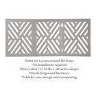 Alternate image for Home District Freestanding Pet Gate Real Wood 3-Panel Tri Fold Folding Dog Fence - White Lattice Design, 53' x 24'