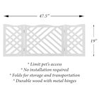 Alternate Image 1 for Etna Freestanding Wood Pet Gate 3-Panel Tri Fold Dog Fence - 48' Wide x 19' High - Black Geometric
