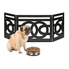 Product Image for Etna Freestanding Wood Pet Gate 3-Panel Tri Fold Dog Fence - 48' Wide x 19' High - Portofino Black
