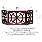 Alternate Image 1 for Etna 3 Panel Pet Gate - Trifold Wagon Wheel Dog Gate for Stairs, Freestanding Dog Gates, Lightweight Foldable Pet Gate for Small Dogs, Mahogany Finish Solid Wood Gates for Dogs Indoor, 48'W x 19'H