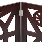 Alternate Image 3 for Etna 3 Panel Pet Gate - Trifold Wagon Wheel Dog Gate for Stairs, Freestanding Dog Gates, Lightweight Foldable Pet Gate for Small Dogs, Mahogany Finish Solid Wood Gates for Dogs Indoor, 48'W x 19'H